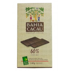 Chocolate em barra 60% cacau 80g - Bahia Cacau